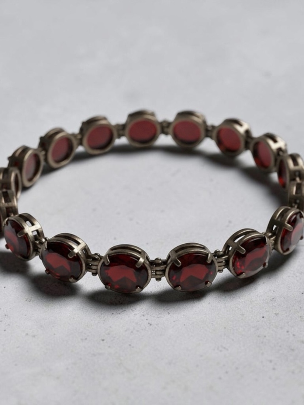 Classic Red Crystal Tennis Bracelet - Women's Jewelry